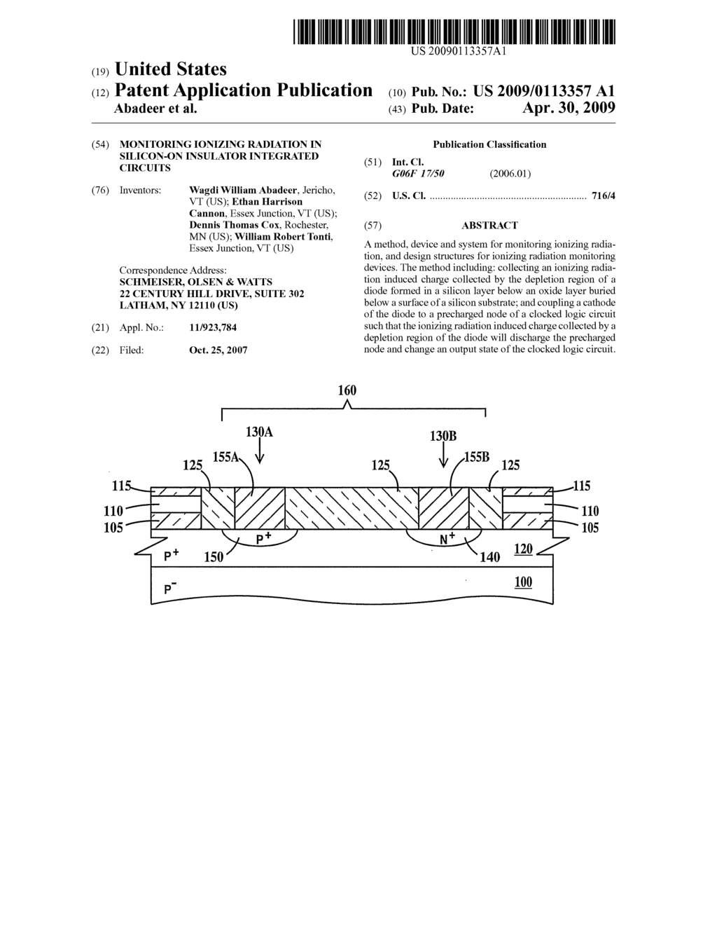 MONITORING IONIZING RADIATION IN SILICON-ON INSULATOR INTEGRATED CIRCUITS - diagram, schematic, and image 01