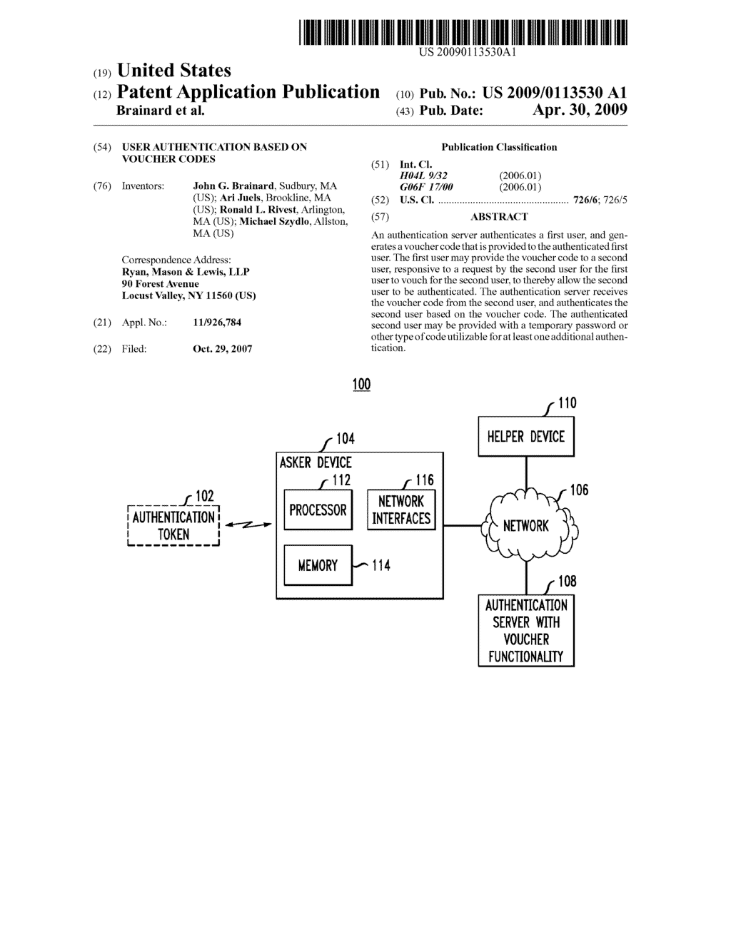 User Authentication Based on Voucher Codes - diagram, schematic, and image 01