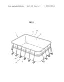 Support frame unit for swimming pool assembly diagram and image