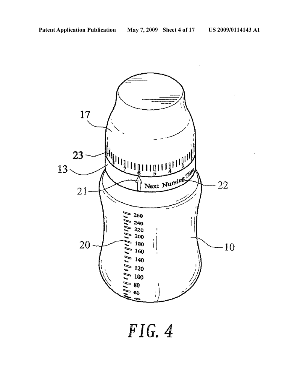 NURSING BOTTLE WITH NURSING TIME INDICATING DEVICE - diagram, schematic, and image 05