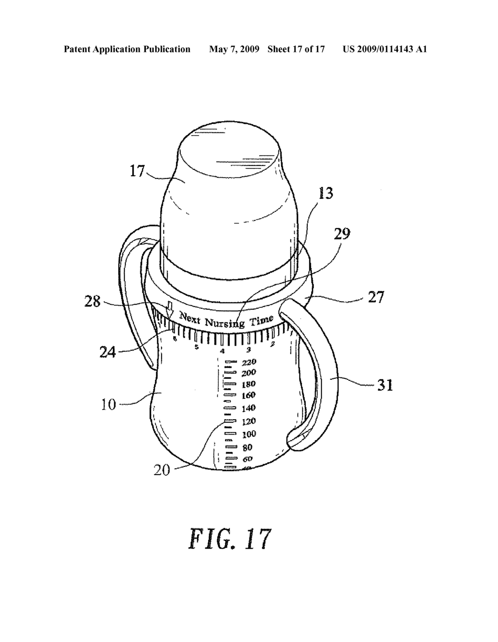 NURSING BOTTLE WITH NURSING TIME INDICATING DEVICE - diagram, schematic, and image 18