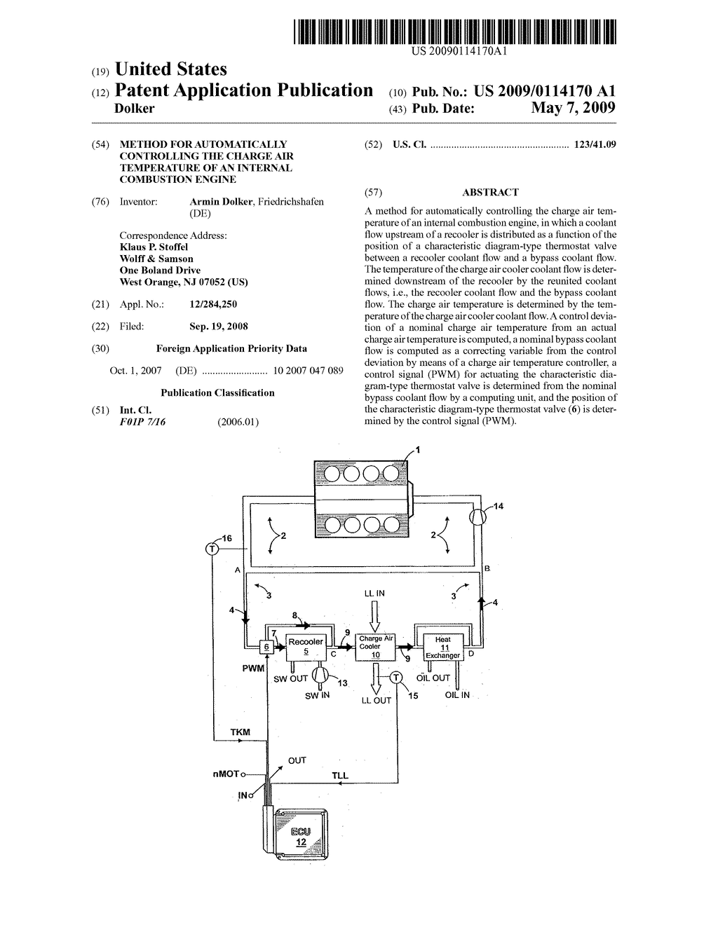 Method for automatically controlling the charge air temperature of an internal combustion engine - diagram, schematic, and image 01