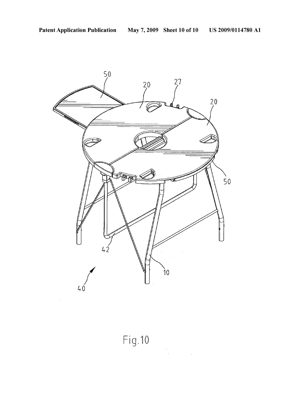 Collapsible Support Stand for Barbecue Stove - diagram, schematic, and image 11