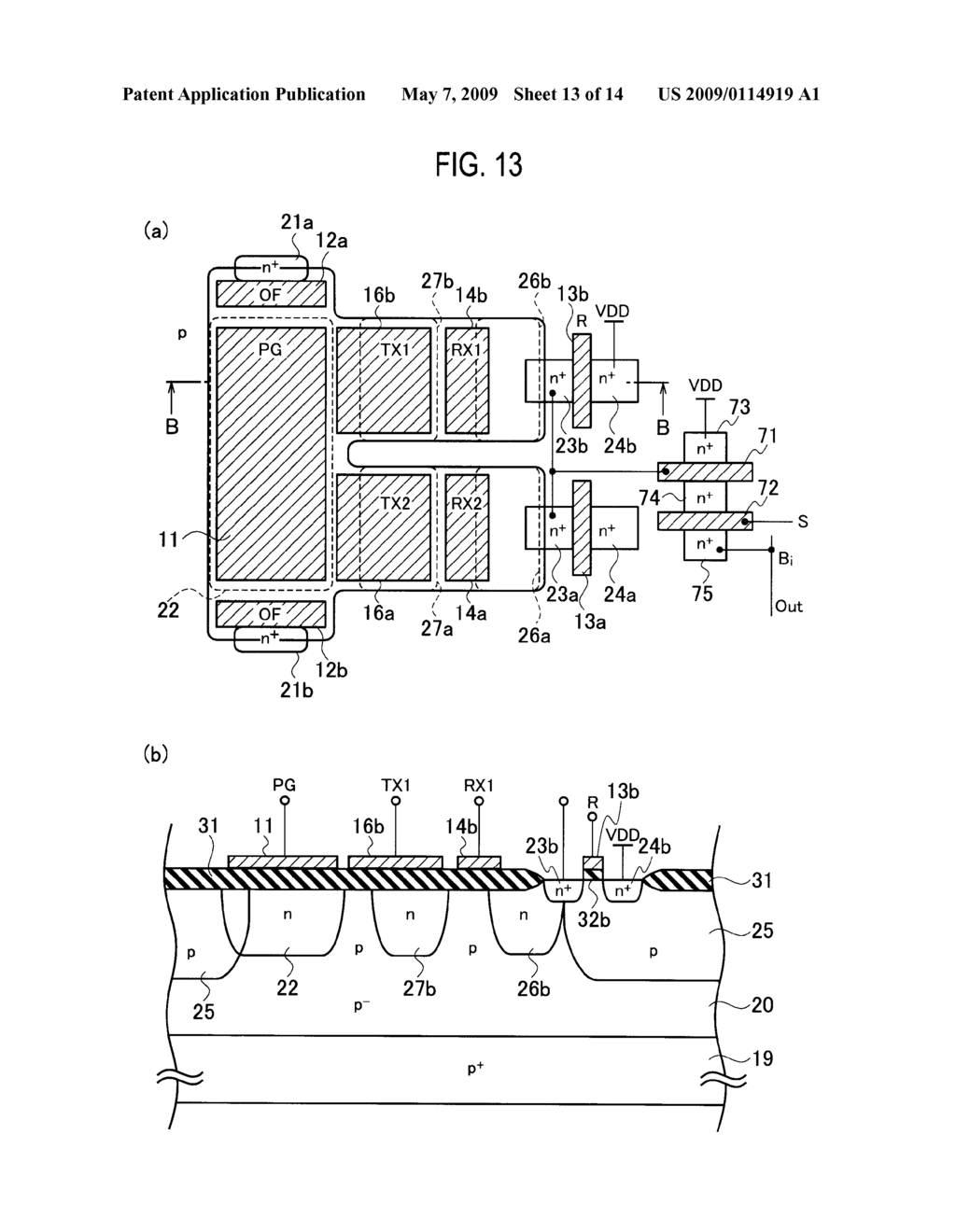 SEMICONDUCTOR RANGE-FINDING ELEMENT AND SOLID-STATE IMAGING DEVICE - diagram, schematic, and image 14