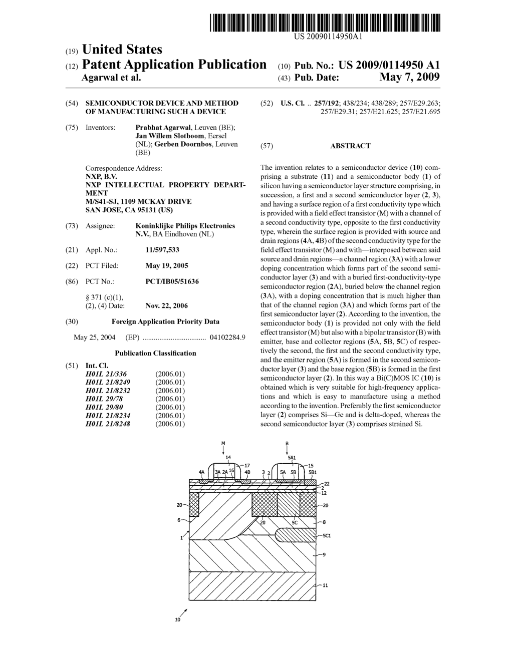 Semiconductor Device and Method of Manufacturing such a Device - diagram, schematic, and image 01