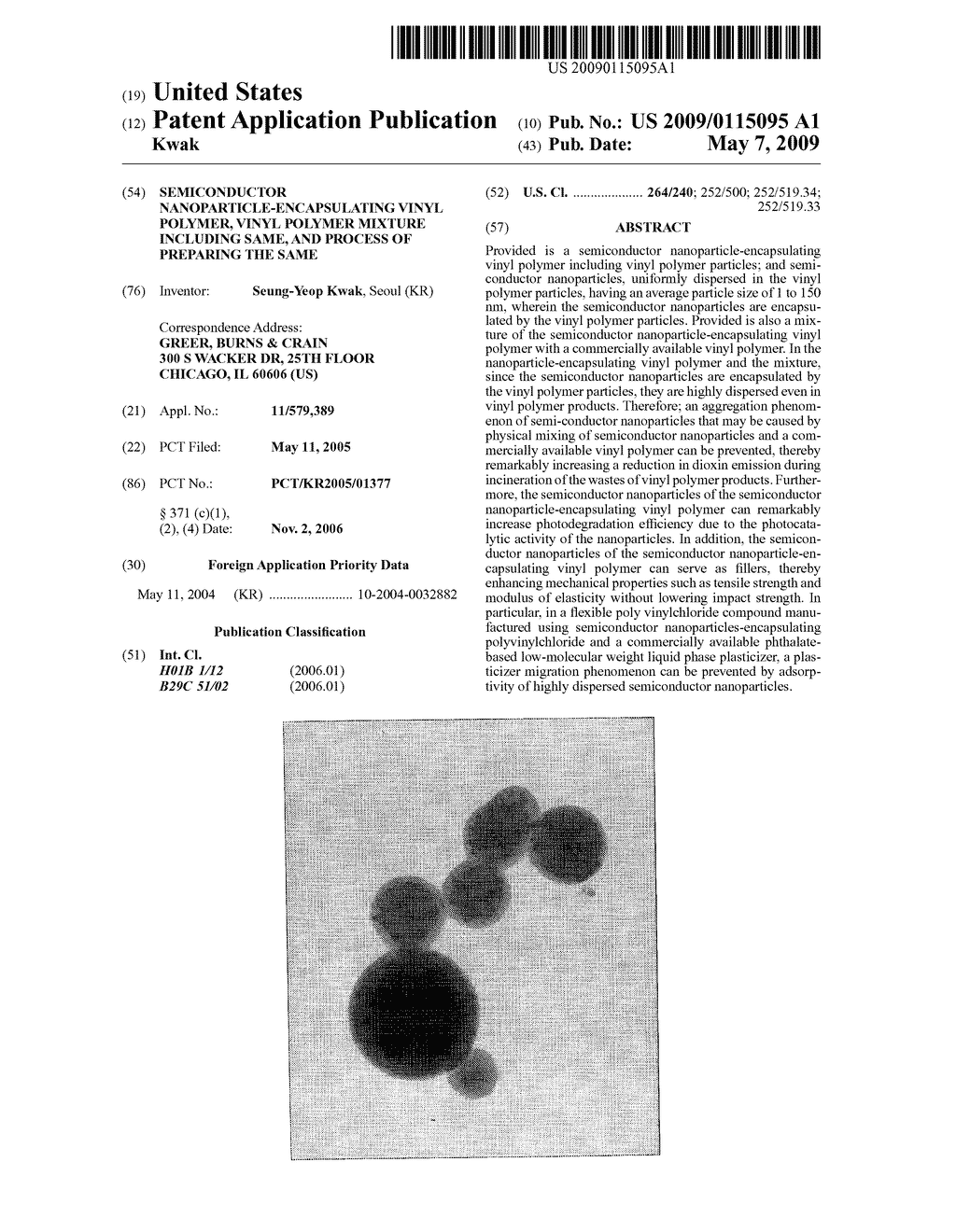 Semiconductor nanoparticle-encapsulating vinyl polymer, vinyl polymer mixture including same, and process of preparing the same - diagram, schematic, and image 01