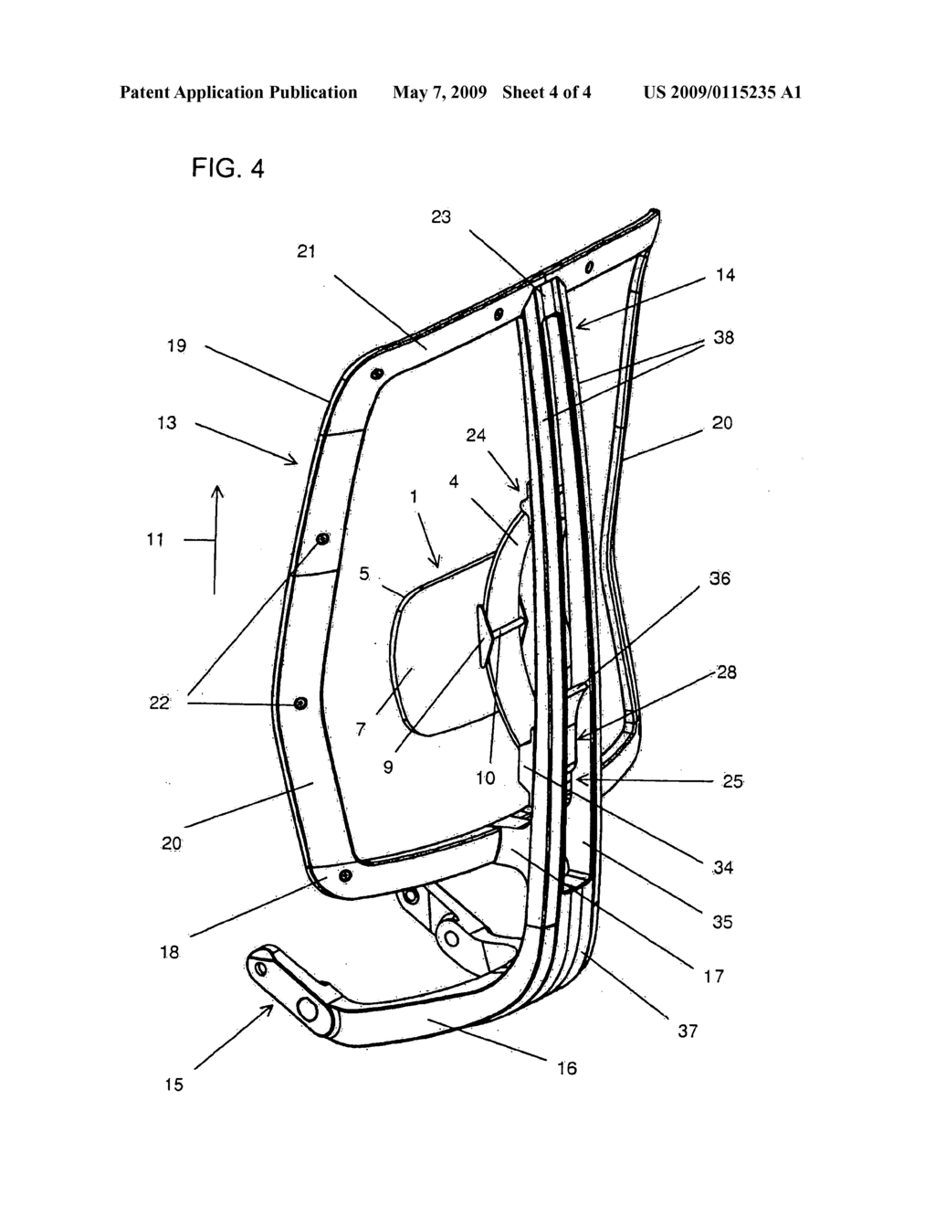 Piece of Seating Furniture, in Particular Office Chair - diagram, schematic, and image 05