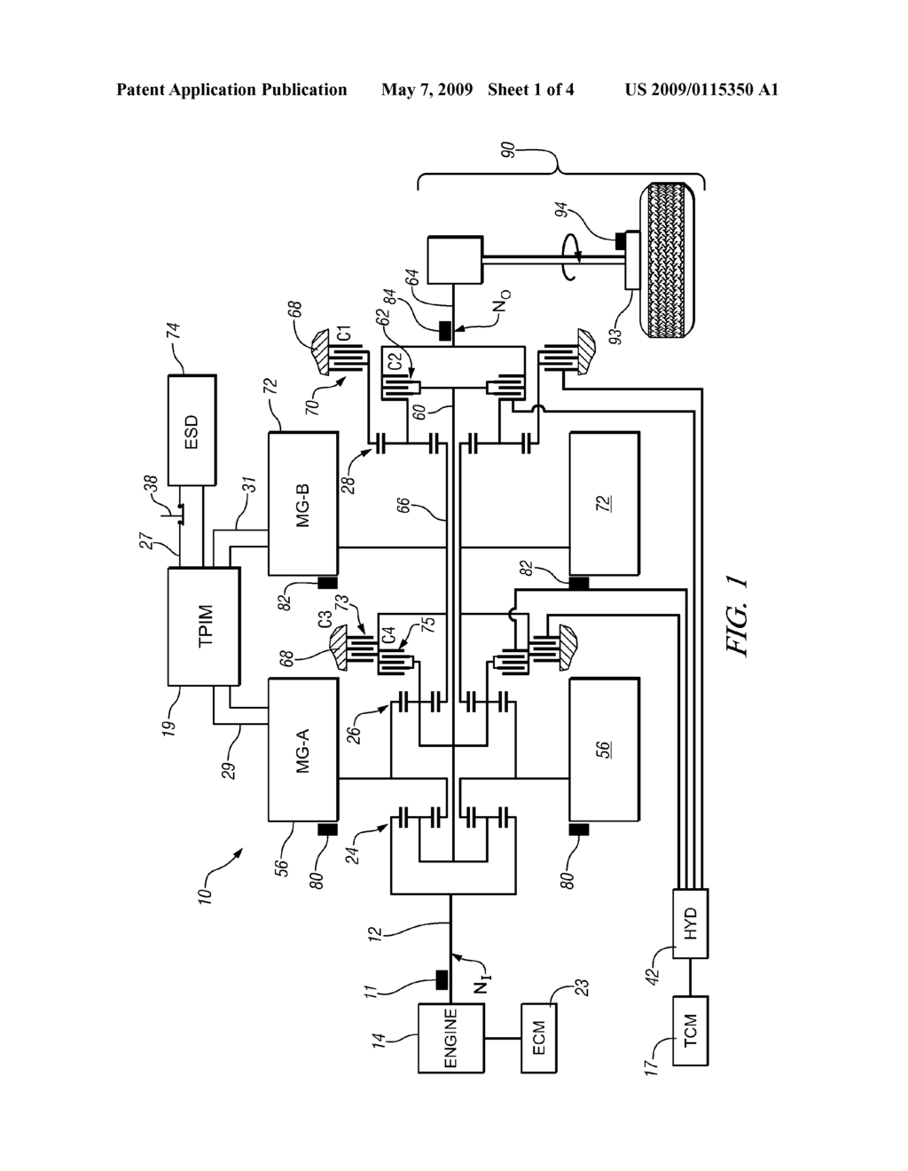 METHOD FOR DETERMINING AN ACHIEVABLE TORQUE OPERATING REGION FOR A TRANSMISSION - diagram, schematic, and image 02