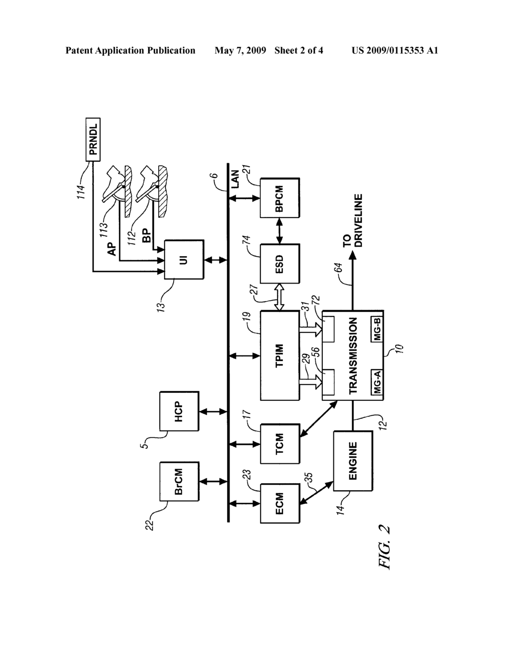 METHOD OF DETERMINING OUTPUT TORQUE LIMITS OF A HYBRID TRANSMISSION OPERATING IN A FIXED GEAR OPERATING RANGE STATE - diagram, schematic, and image 03