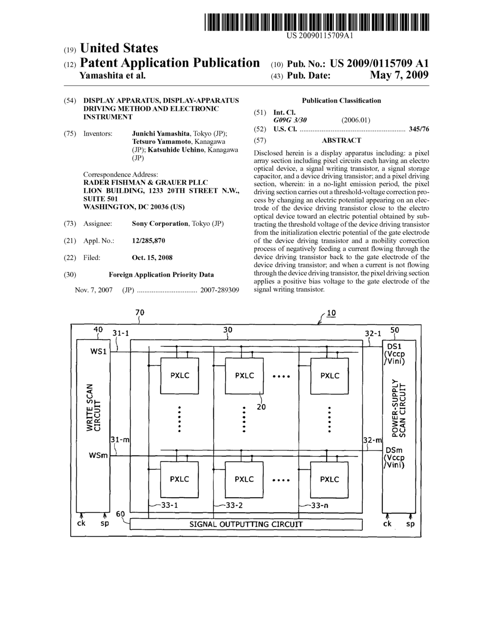 Display apparatus, display-apparatus driving method and electronic instrument - diagram, schematic, and image 01