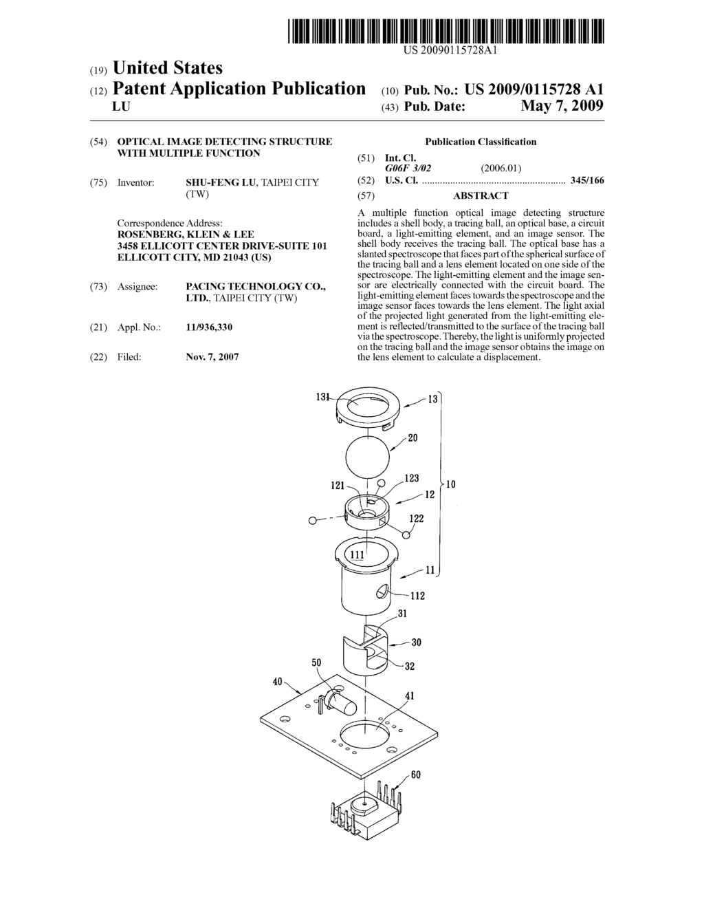 OPTICAL IMAGE DETECTING STRUCTURE WITH MULTIPLE FUNCTION - diagram, schematic, and image 01