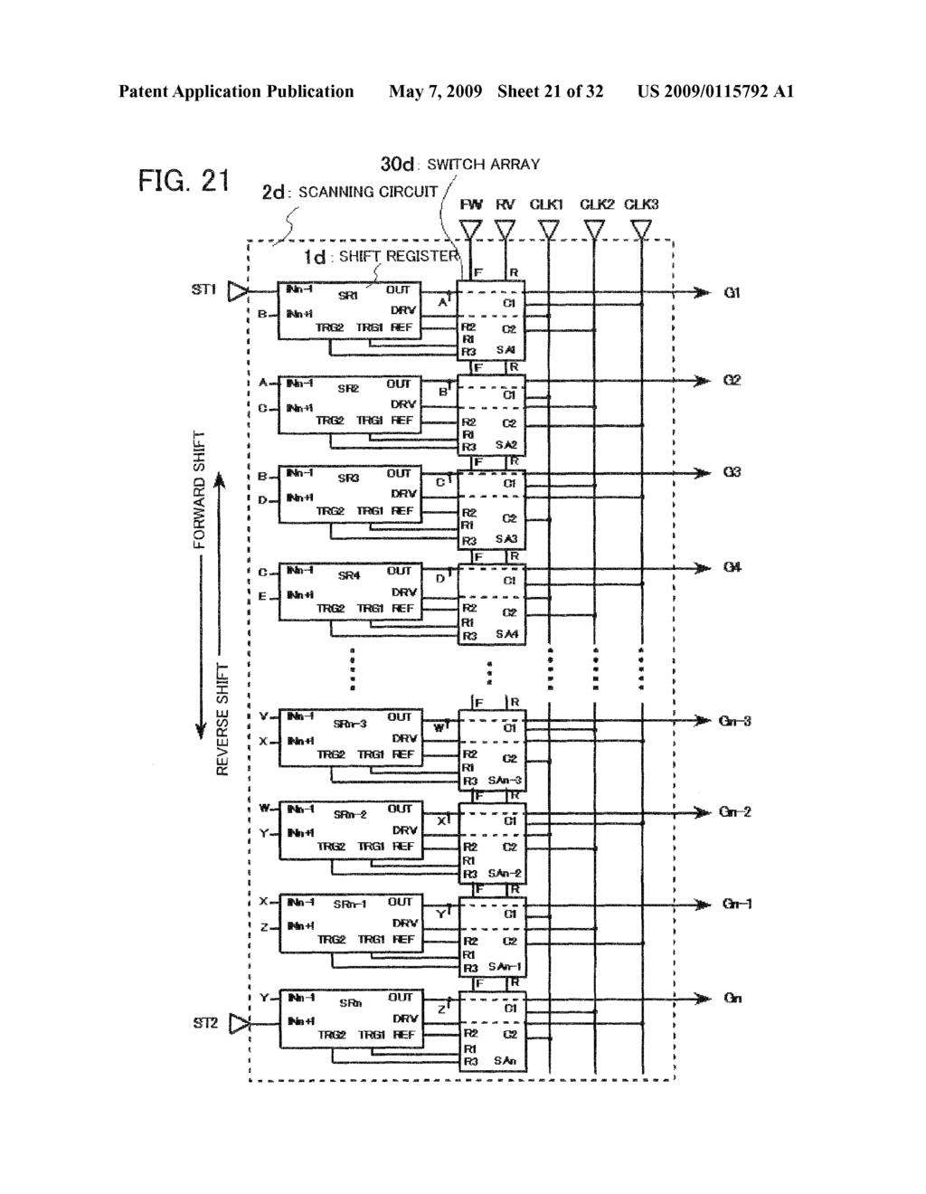 BIDIRECTIONAL SHIFT REGISTER AND DISPLAY DEVICE USING THE SAME - diagram, schematic, and image 22