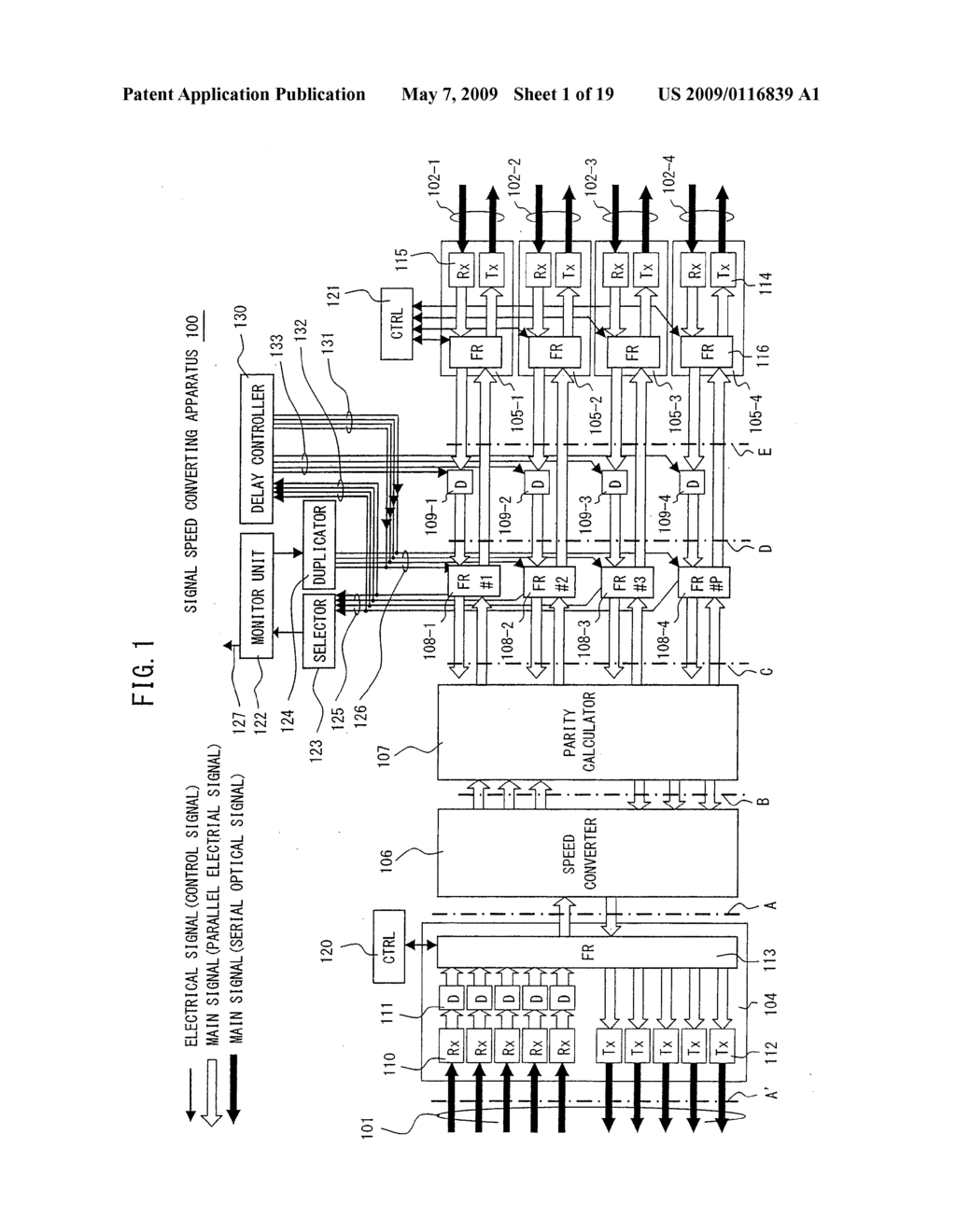 OPTICAL TRANSMISSION SYSTEM AND SIGNAL SPEED CONVERTING APPARATUS - diagram, schematic, and image 02