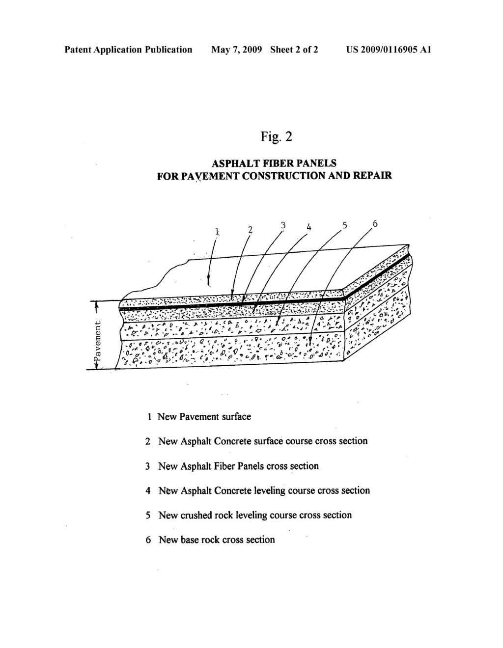 Asphalt fiber panels for pavement construction and repair - diagram, schematic, and image 03