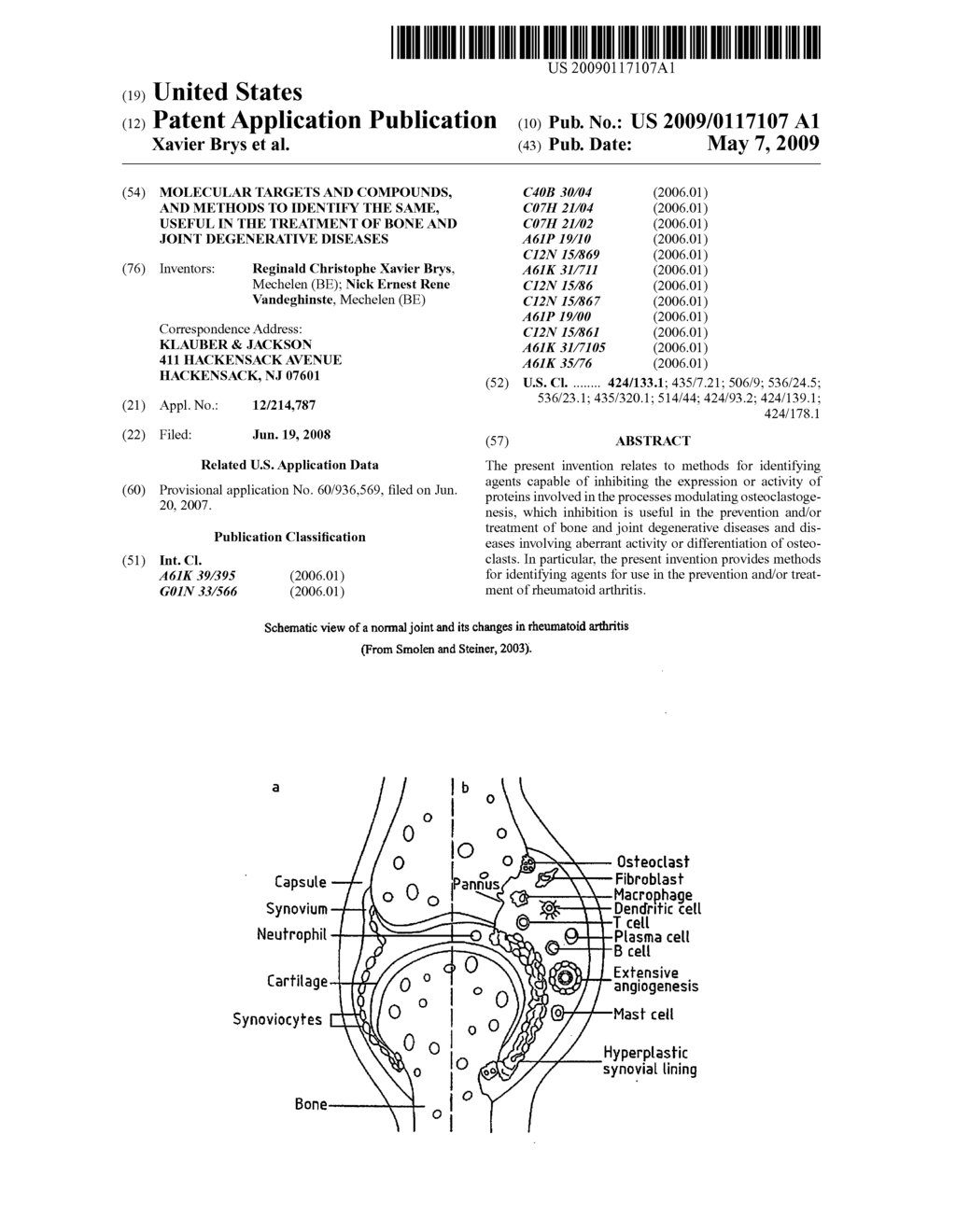 Molecular targets and compounds, and methods to identify the same, useful in the treatment of bone and joint degenerative diseases - diagram, schematic, and image 01