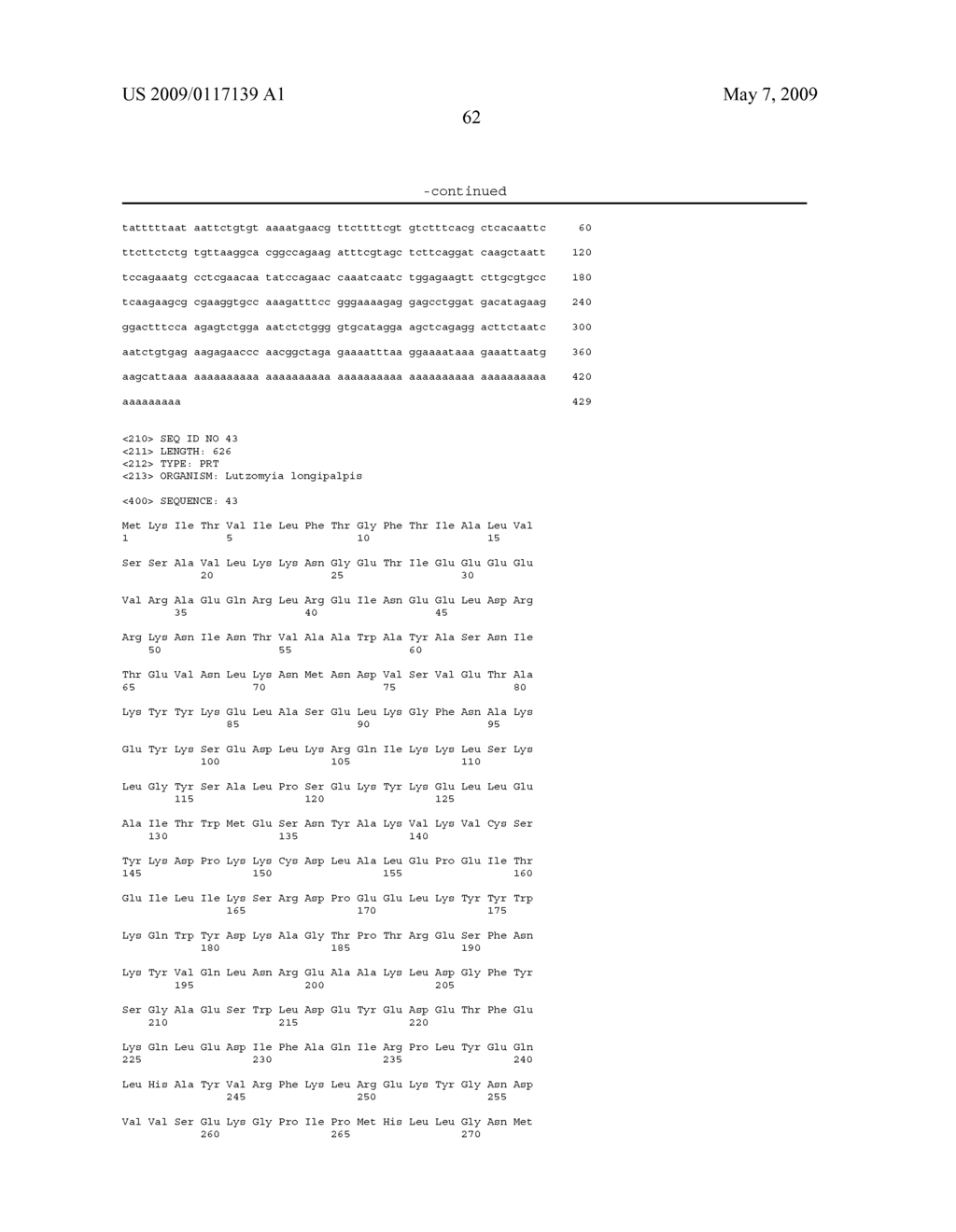 LUTZOMYIA LONGIPALPIS POLYPEPTIDES AND METHODS OF USE - diagram, schematic, and image 65