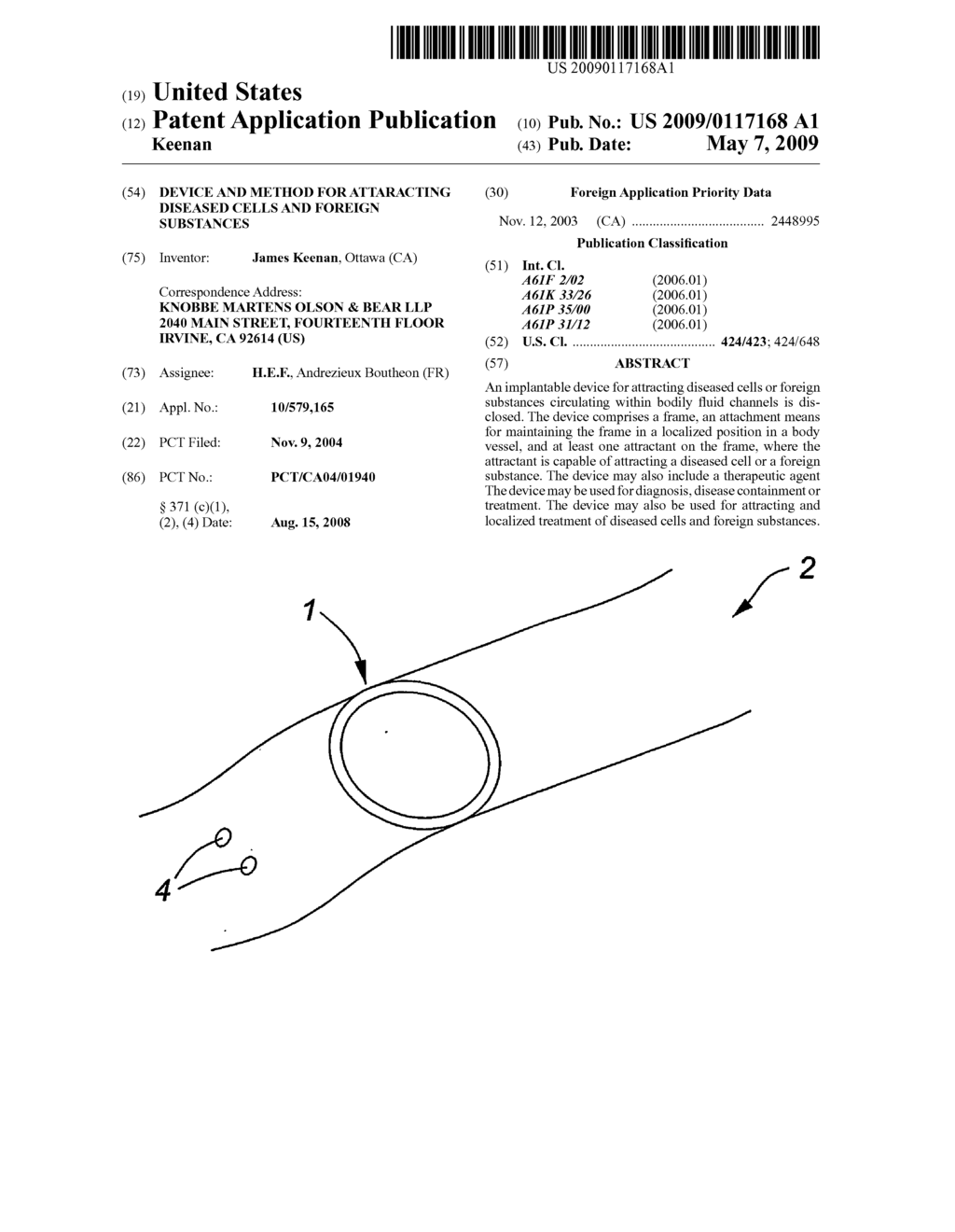 Device and method for attaracting diseased cells and foreign substances - diagram, schematic, and image 01