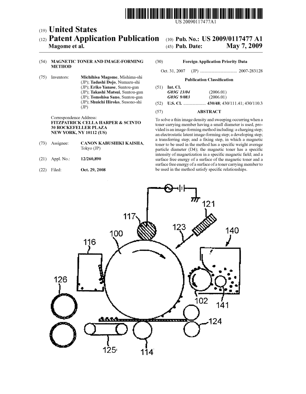 MAGNETIC TONER AND IMAGE-FORMING METHOD - diagram, schematic, and image 01