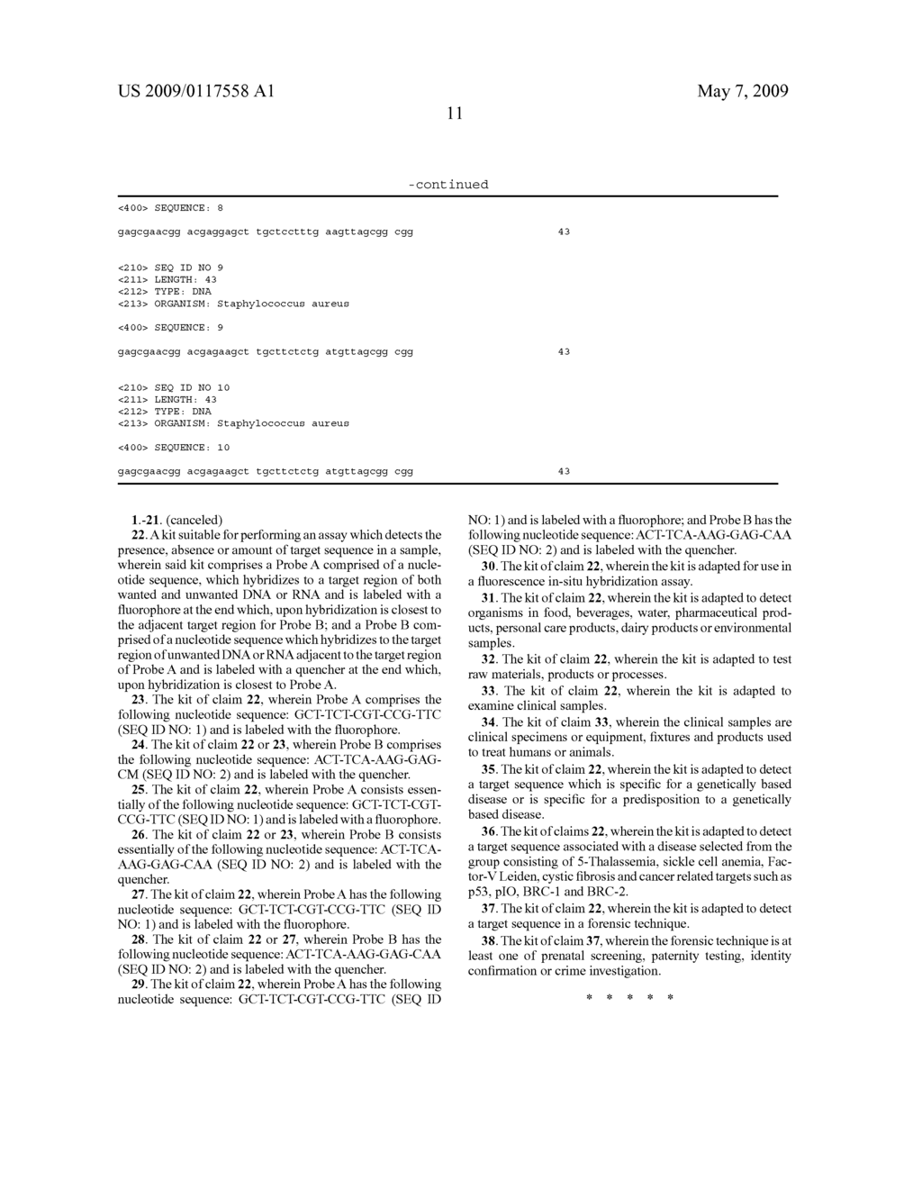 Method for improved specificity in probe based assays - diagram, schematic, and image 13