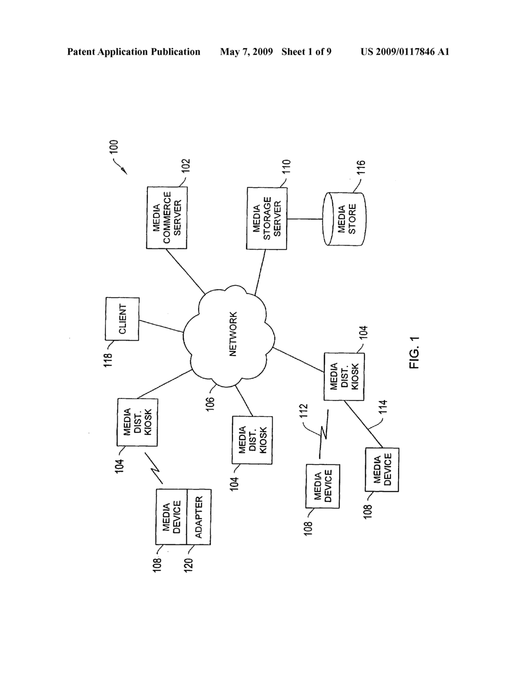 Media distribution kiosk with virtual connector for interfacing with a personal media device - diagram, schematic, and image 02