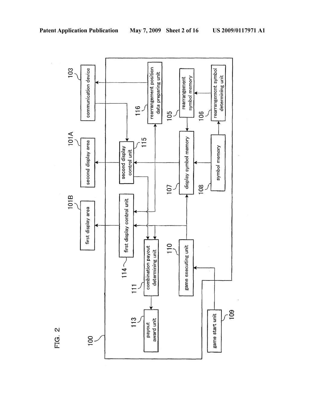 GAMING MACHINE DISPLAYING AREAS CORRESPONDING TO SYMBOLS REARRANGED AND PLAYING METHOD THEREOF - diagram, schematic, and image 03