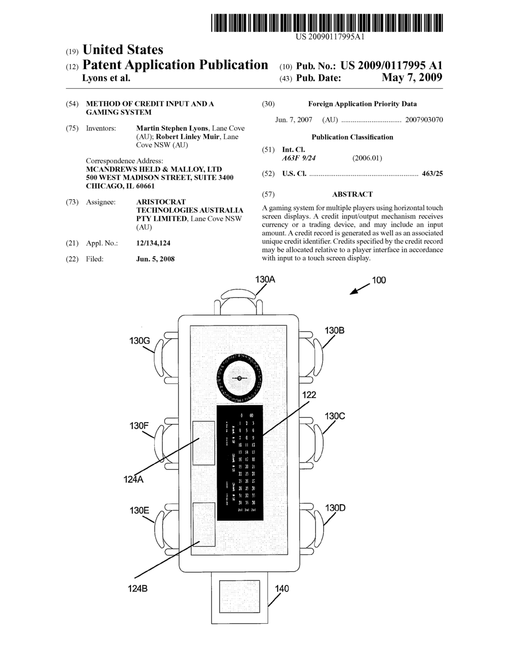 METHOD OF CREDIT INPUT AND A GAMING SYSTEM - diagram, schematic, and image 01