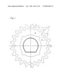 RANDOM ELASTOMER CUSHION RINGS FOR A CHAIN SPROCKET diagram and image