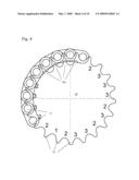 RANDOM ELASTOMER CUSHION RINGS FOR A CHAIN SPROCKET diagram and image