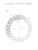 RANDOM ELASTOMER CUSHION RINGS FOR A CHAIN SPROCKET diagram and image