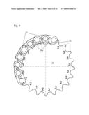 RANDOM ELASTOMER CUSHION RINGS FOR A CHAIN SPROCKET diagram and image