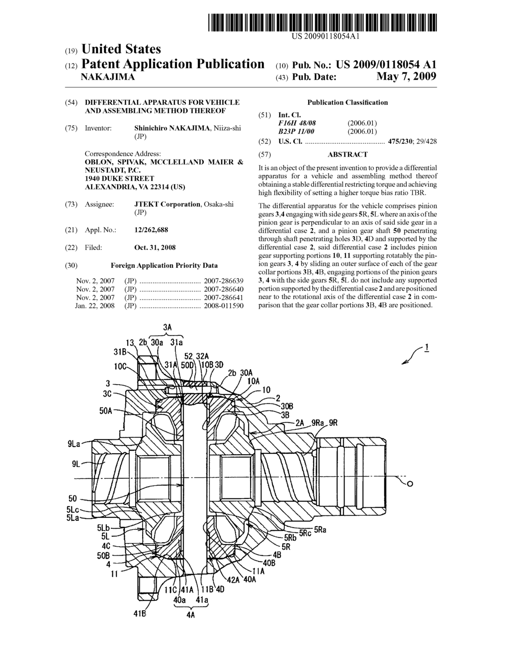 DIFFERENTIAL APPARATUS FOR VEHICLE AND ASSEMBLING METHOD THEREOF - diagram, schematic, and image 01