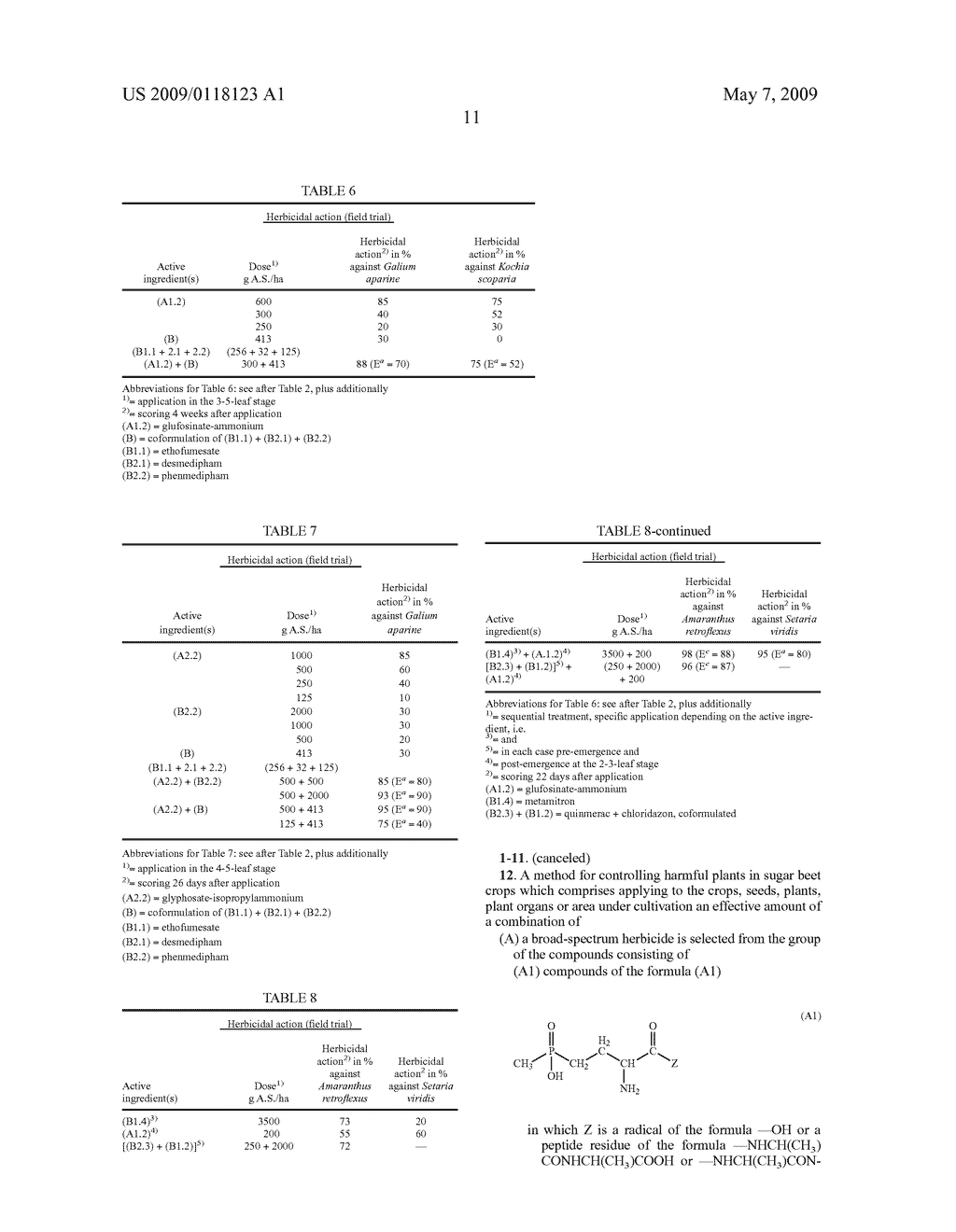 HERBICIDAL COMPOSITIONS FOR TOLERANT OR RESISTANT SUGAR BEET CROPS - diagram, schematic, and image 12