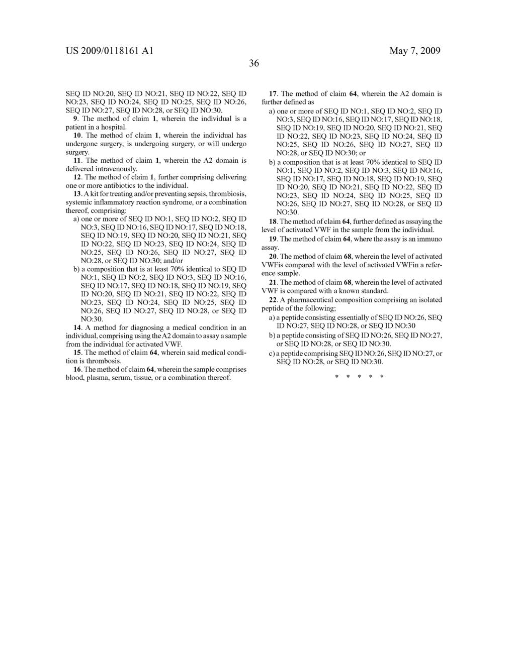 TREATMENT OF MEDICAL CONDITION WITH A2 DOMAIN OF VON WILLEBRAND FACTOR - diagram, schematic, and image 63