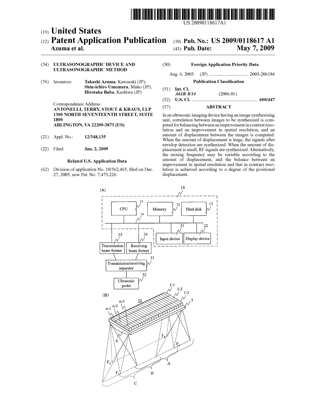 Ultrasonographic Device And Ultrasonographic Method - diagram, schematic, and image 01