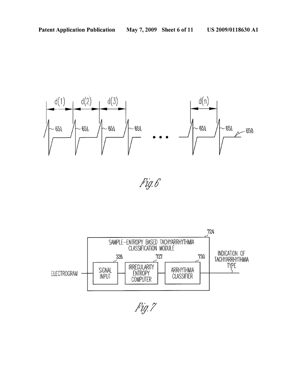 METHOD AND APPARATUS FOR CARDIAC ARRHYTHMIA CLASSIFICATION USING SAMPLE ENTROPY - diagram, schematic, and image 07