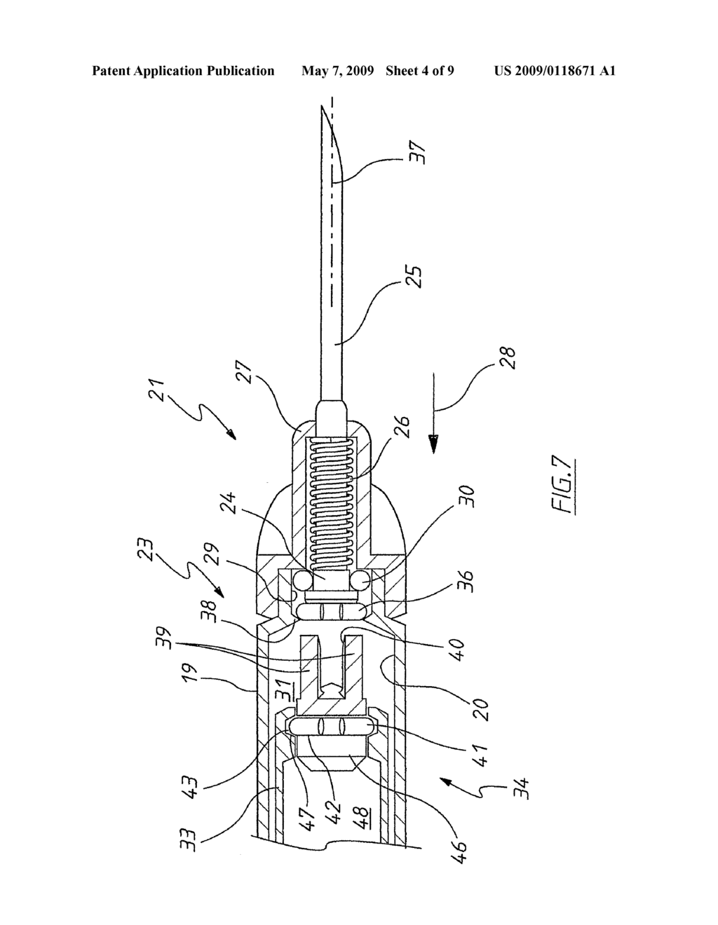 Retractable needle device - diagram, schematic, and image 05