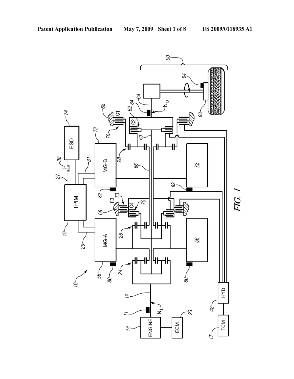 METHOD FOR CONTROLLING A HYBRID POWERTRAIN SYSTEM BASED UPON HYDRAULIC PRESSURE AND CLUTCH REACTIVE TORQUE CAPACITY - diagram, schematic, and image 02
