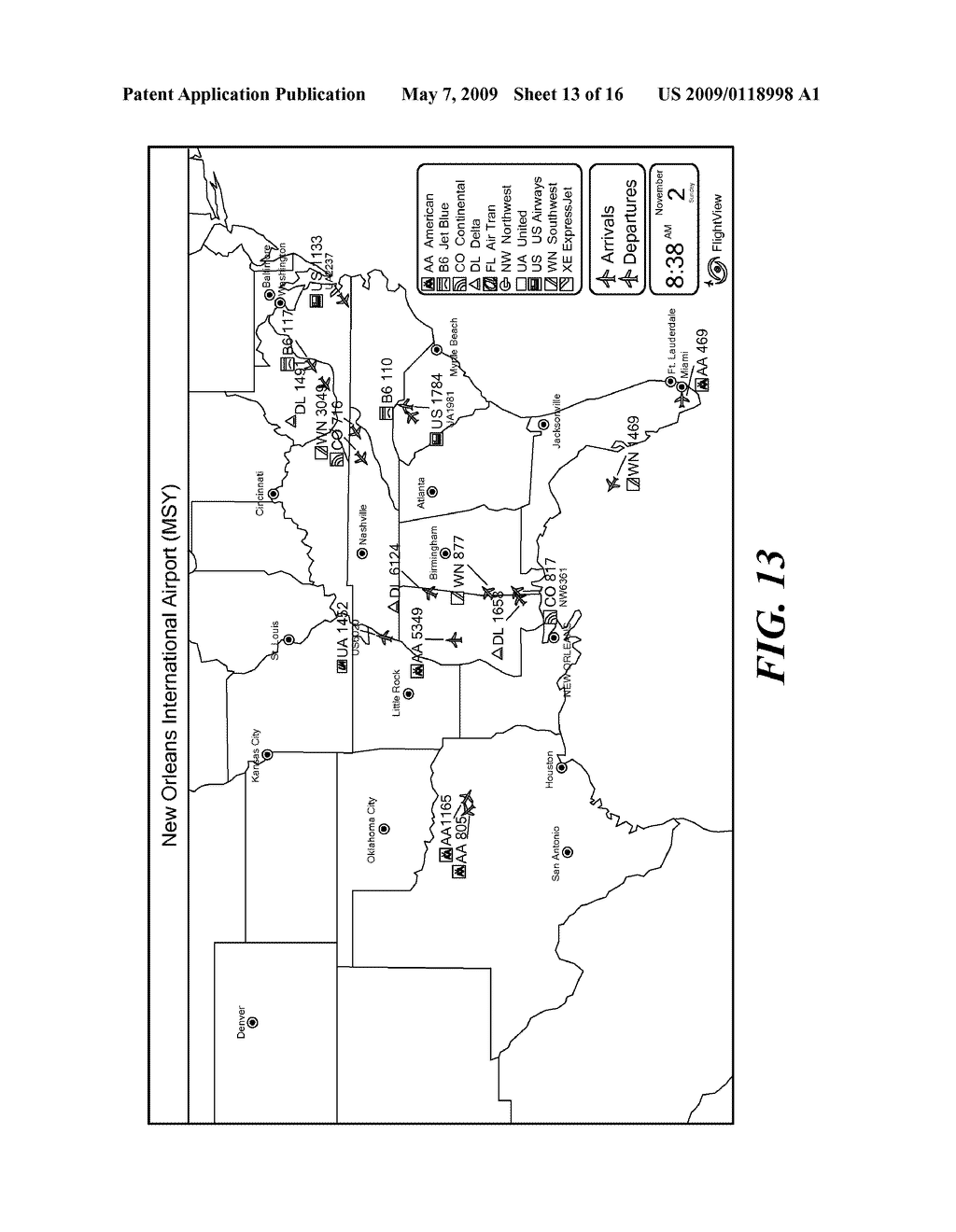 Flight Tracking Display Systems and Methods - diagram, schematic, and image 14