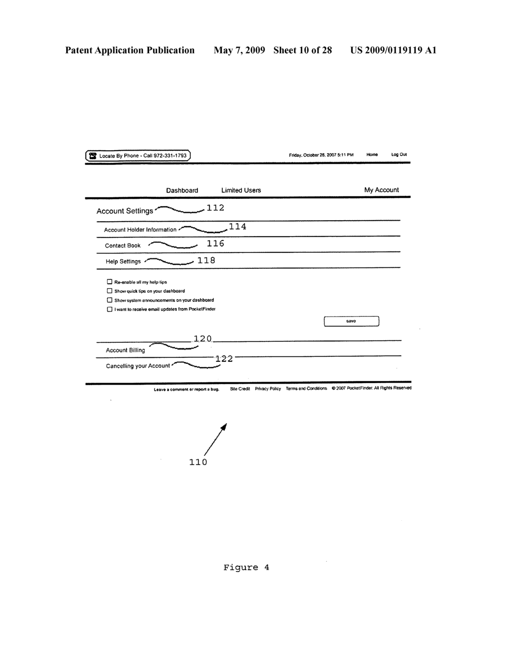 SYSTEM AND METHOD FOR CREATING AND MANAGING A PERSONALIZED WEB INTERFACE FOR MONITORING LOCATION INFORMATION ON INDIVIDUALS AND OBJECTS USING TRACKING DEVICES - diagram, schematic, and image 11