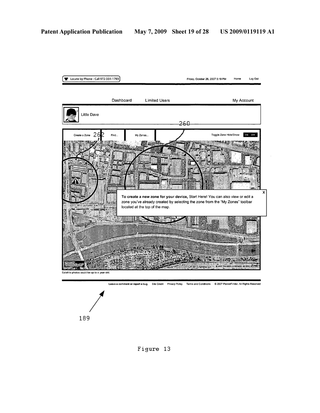 SYSTEM AND METHOD FOR CREATING AND MANAGING A PERSONALIZED WEB INTERFACE FOR MONITORING LOCATION INFORMATION ON INDIVIDUALS AND OBJECTS USING TRACKING DEVICES - diagram, schematic, and image 20