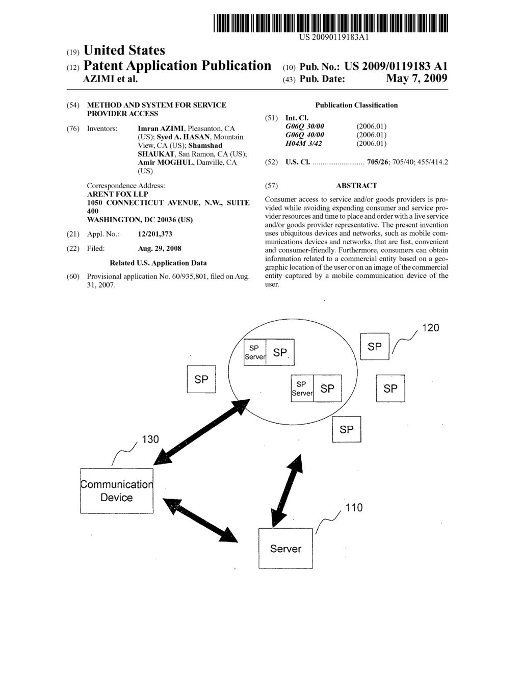 Method and System For Service Provider Access - diagram, schematic, and image 01