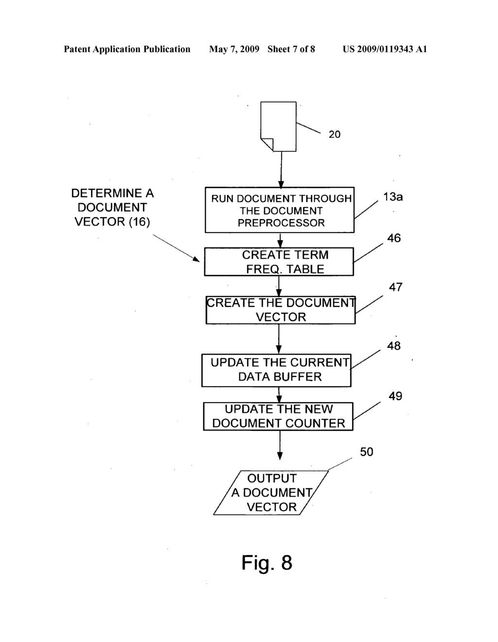 Dynamic reduction of dimensions of a document vector in a document search and retrieval system - diagram, schematic, and image 08