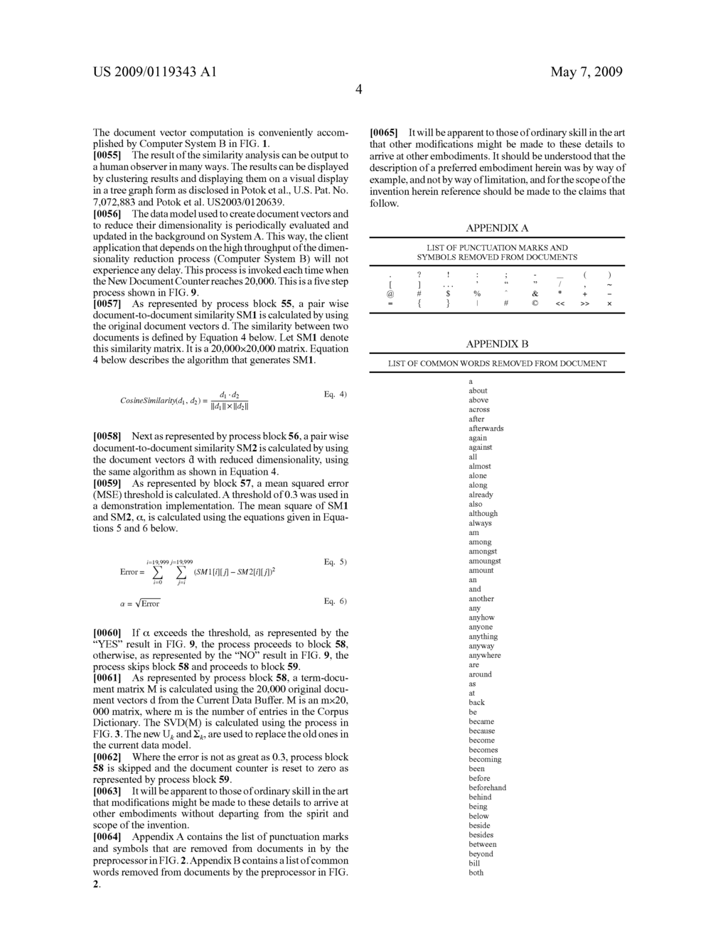 Dynamic reduction of dimensions of a document vector in a document search and retrieval system - diagram, schematic, and image 13