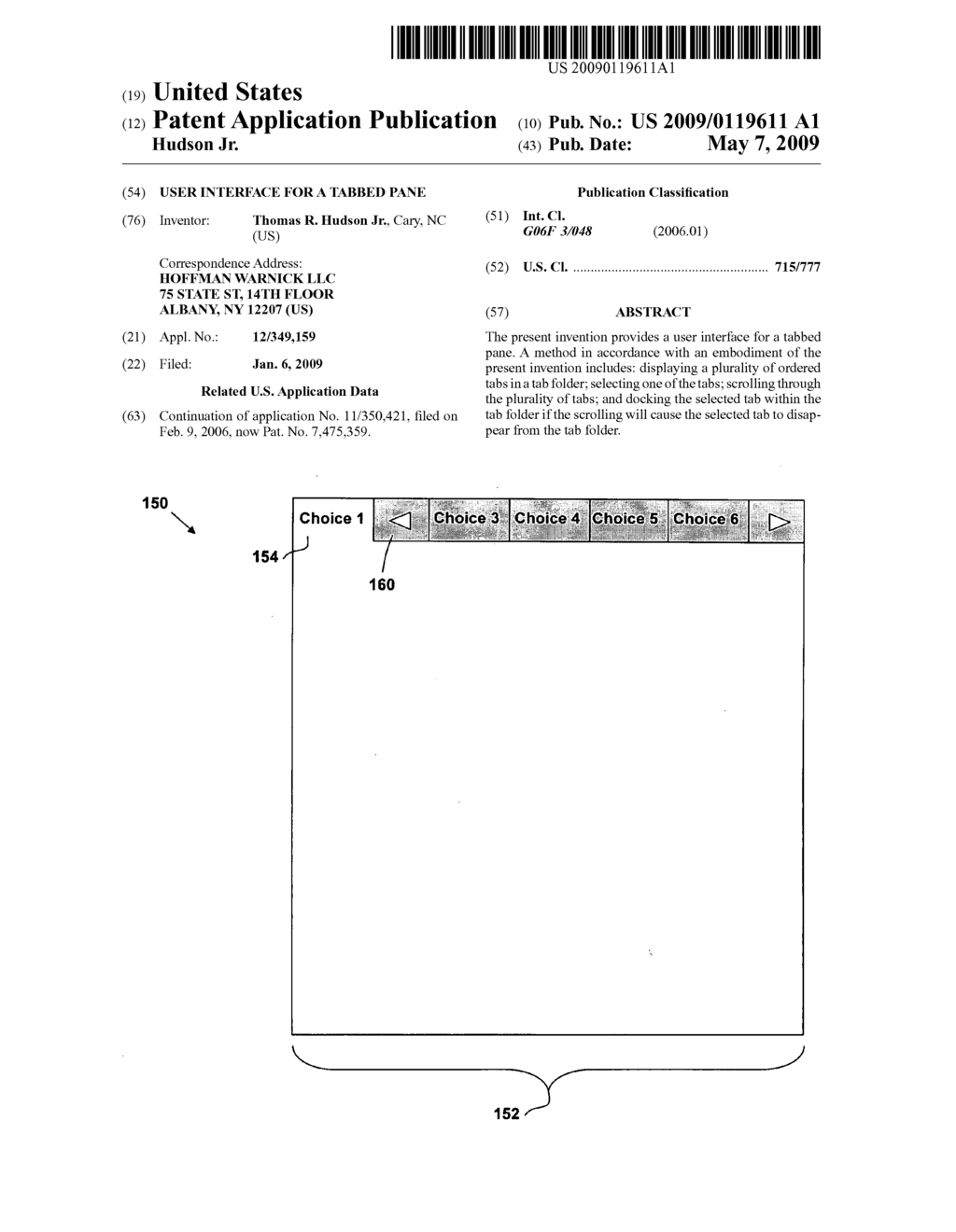 USER INTERFACE FOR A TABBED PANE - diagram, schematic, and image 01