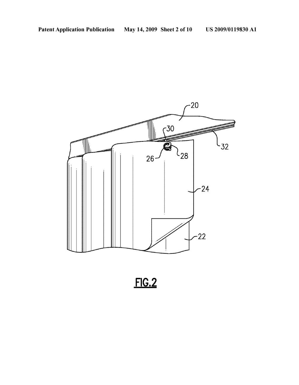 Shower Curtain Rail and Glide Assembly - diagram, schematic, and image 03