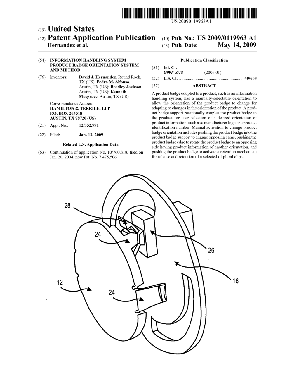 Information Handling System Product Badge Orientation System and Method - diagram, schematic, and image 01