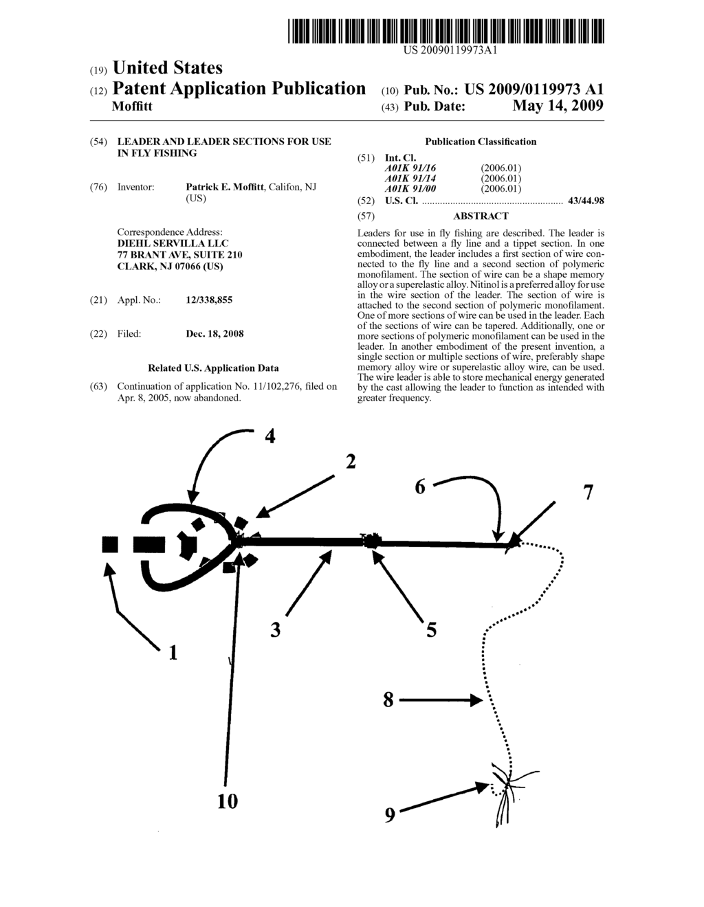 Leader and Leader Sections for Use in Fly Fishing - diagram, schematic, and image 01