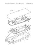 DEVICE FOR PACKAGING AND FOLDING A FLEXIBLE MATERIAL PART, IN PARTICULAR A PARIETAL REINFORCEMENT diagram and image