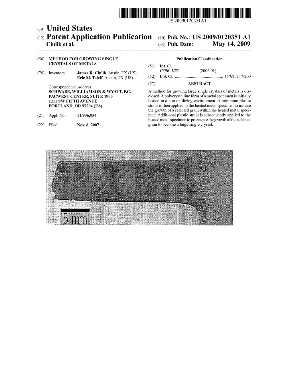 Method for Growing Single Crystals of Metals - diagram, schematic, and image 01