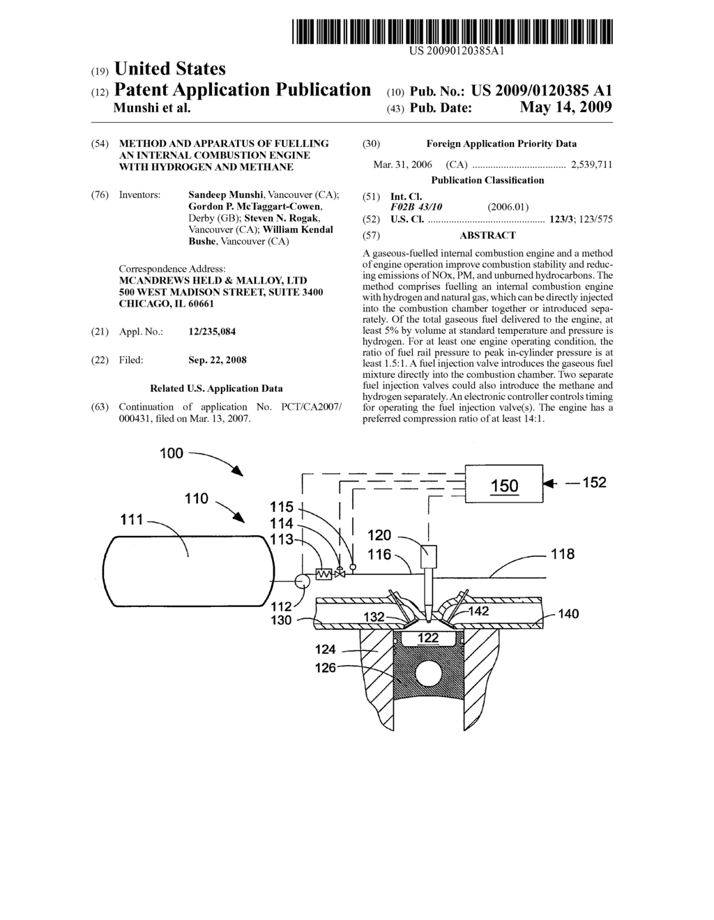 Method And Apparatus Of Fuelling An Internal Combustion Engine With Hydrogen And Methane - diagram, schematic, and image 01